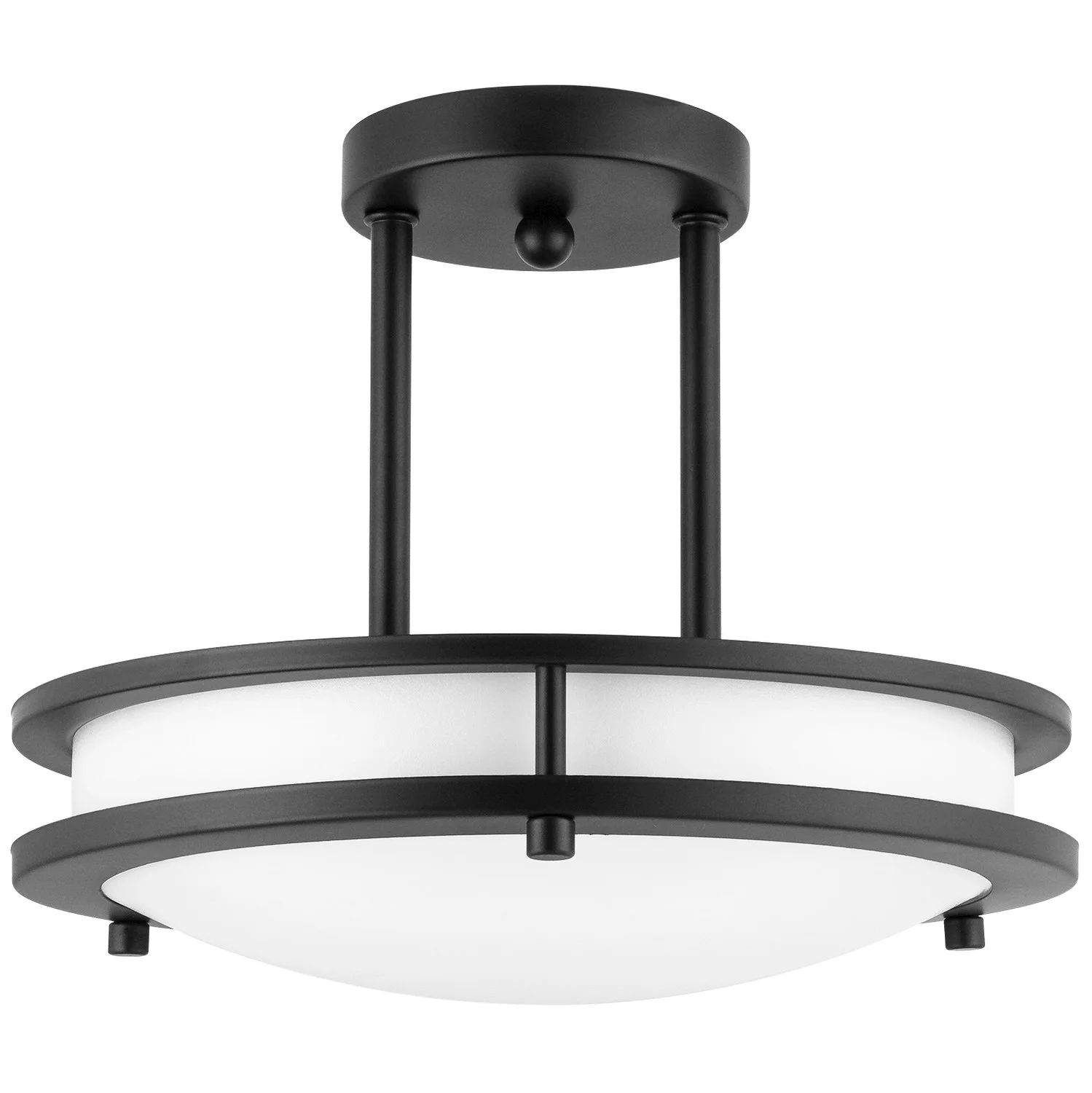 LED 12 Inch Dual Band Ceiling Light Fixture, Decorative Semi-Flush Mount, 15 Watts, Oil-Rubbed Bronze
