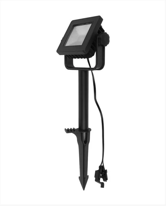 LED 12V Wired Landscape Flood Light, Square, 6.5W, 3000K, Black