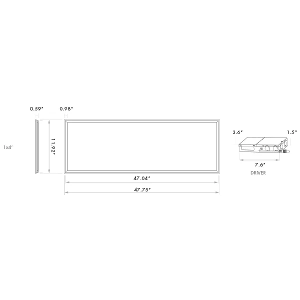 LED 1x4 Frame Panel, CCT & Wattage Selectable - view 2