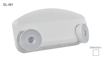 LED 2-HEAD Mini Emergency Light 90-MIN 1W Per Head 3.6V 1Ah NI-CAD Batt. UL