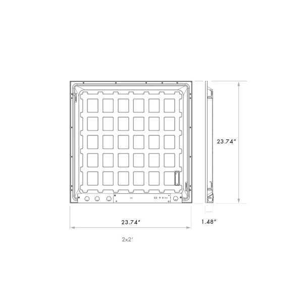 LED 2x2 Backlit Panel, 3 Wattage Options, 5 CCT Selectable, Dimmable - view 2