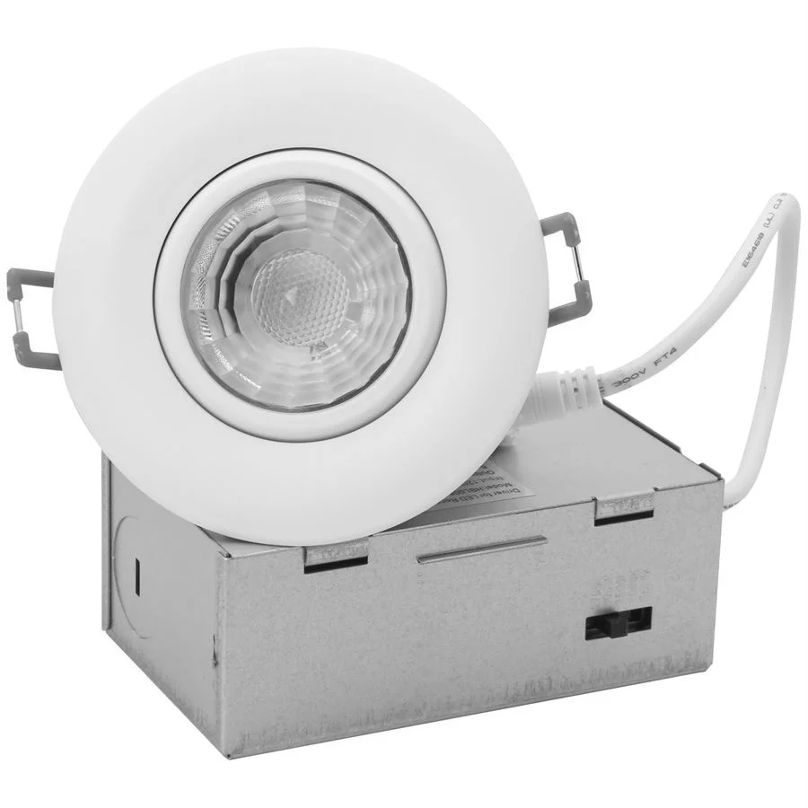 LED 3" Round Gimbal Downlight, 8W, 120V, 600 lm, 27K/30K/35K/40K/50K CCT Selectable, 90 CRI, White Finish - view 3