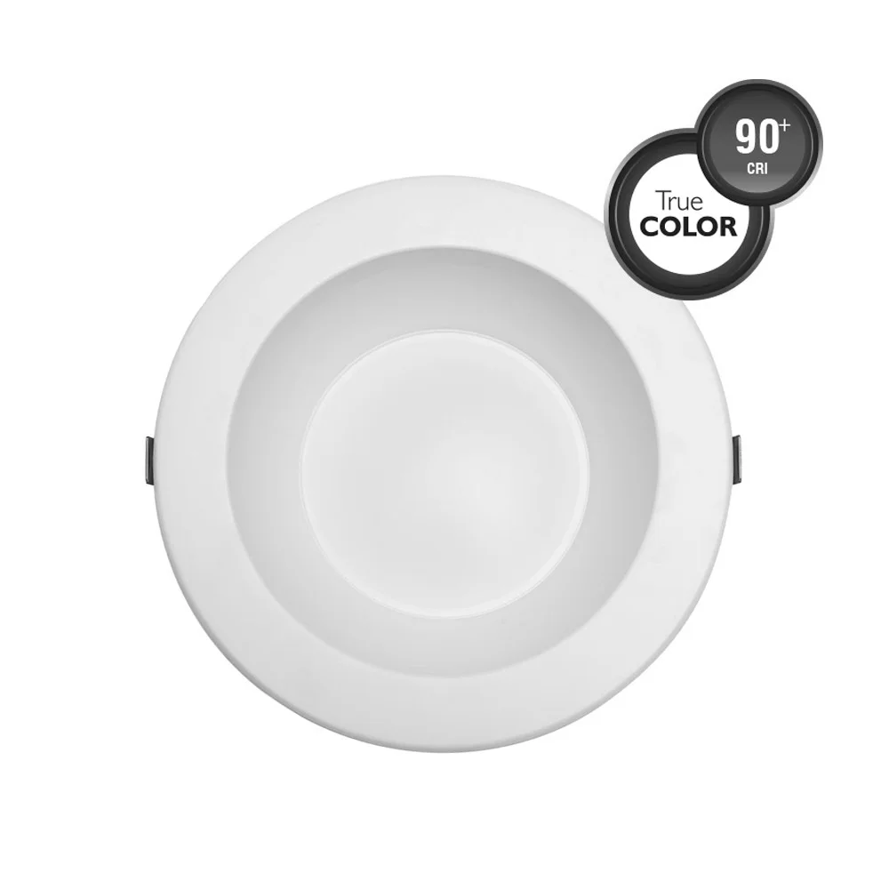 LED 8” Commercial Downlight, 10/15/24W, 1000/1500/2500lm, 2700-5000K CCT, Dimmable, Wet Rated