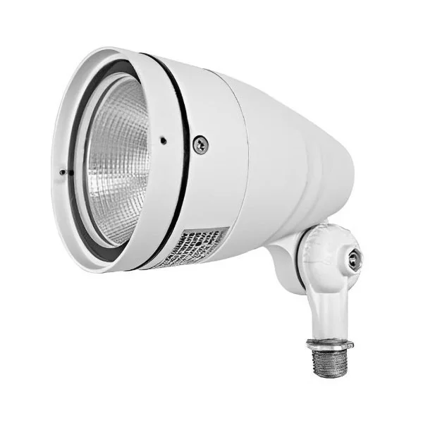 12W Directional Outdoor Bullet Flood Lights, 1/2 Inch Knuckle, 5000K, White Finish