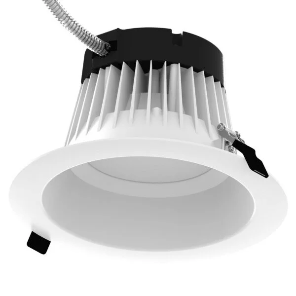 LED Canless Commercial Recessed Round Downlight Fixture, 8", 55 Watts, Multi-Volt, 5000 Lumens, Color Selectable 3000...