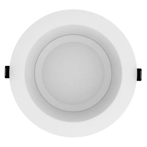 LED Canless Commercial Recessed Round Downlight Fixture, 8", 55 Watts, Multi-Volt, 5000 Lumens, Colo...