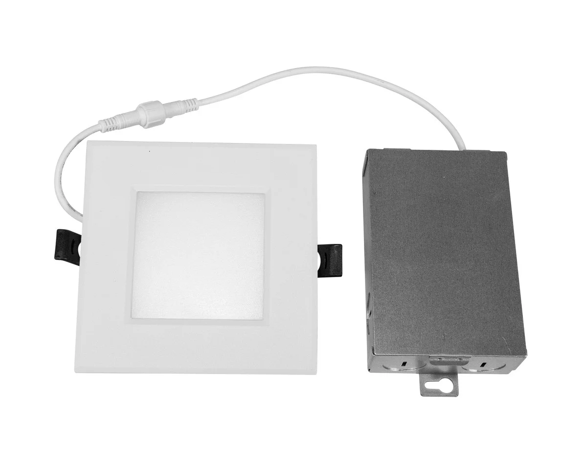 LED Canless Slim Fit Square Downlight, 6", 5CCT Selectable