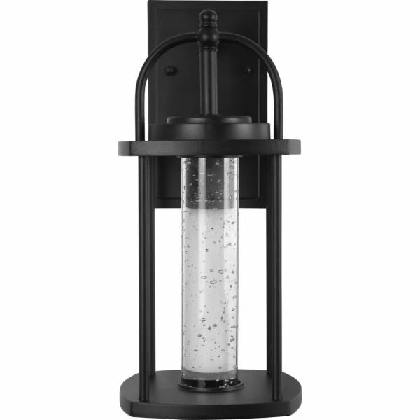 LED Coach Light Wall Sconce Light Fixture, Clear Seedy Glass, 10W, CRI 90, CCT Selectable, Black - view 2
