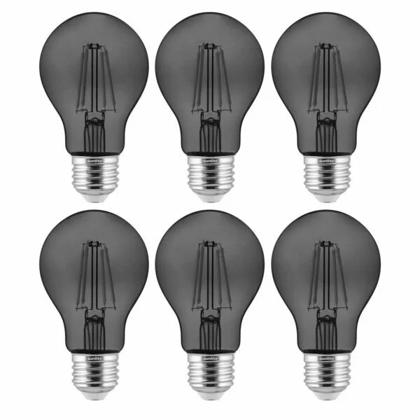 LED Colored Filament A19 Light Bulb, 4.5 Watts, Transparent Green, Dimmable, Medium E26 Base, 6 Pack