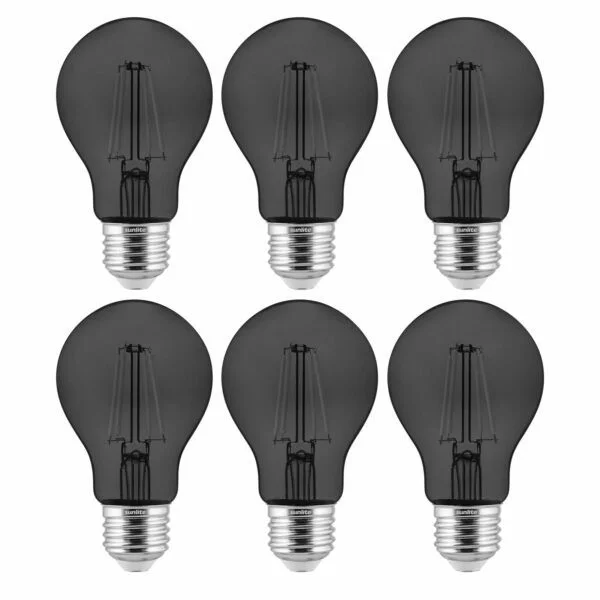 LED Colored Filament A19 Light Bulb, 4.5 Watts, Transparent Purple, Medium E26 Base, Dimmable