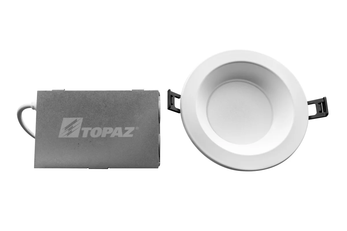 LED Commercial Downlight, 4", Remote Driver, 12W, CCT Selectable, Round Smooth Trim