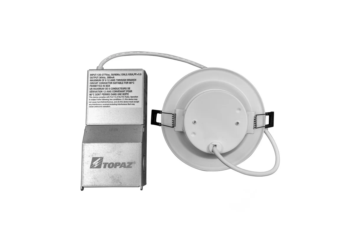 LED Commercial Downlight, 4", Remote Driver, 12W, CCT Selectable, Round Smooth Trim - view 5