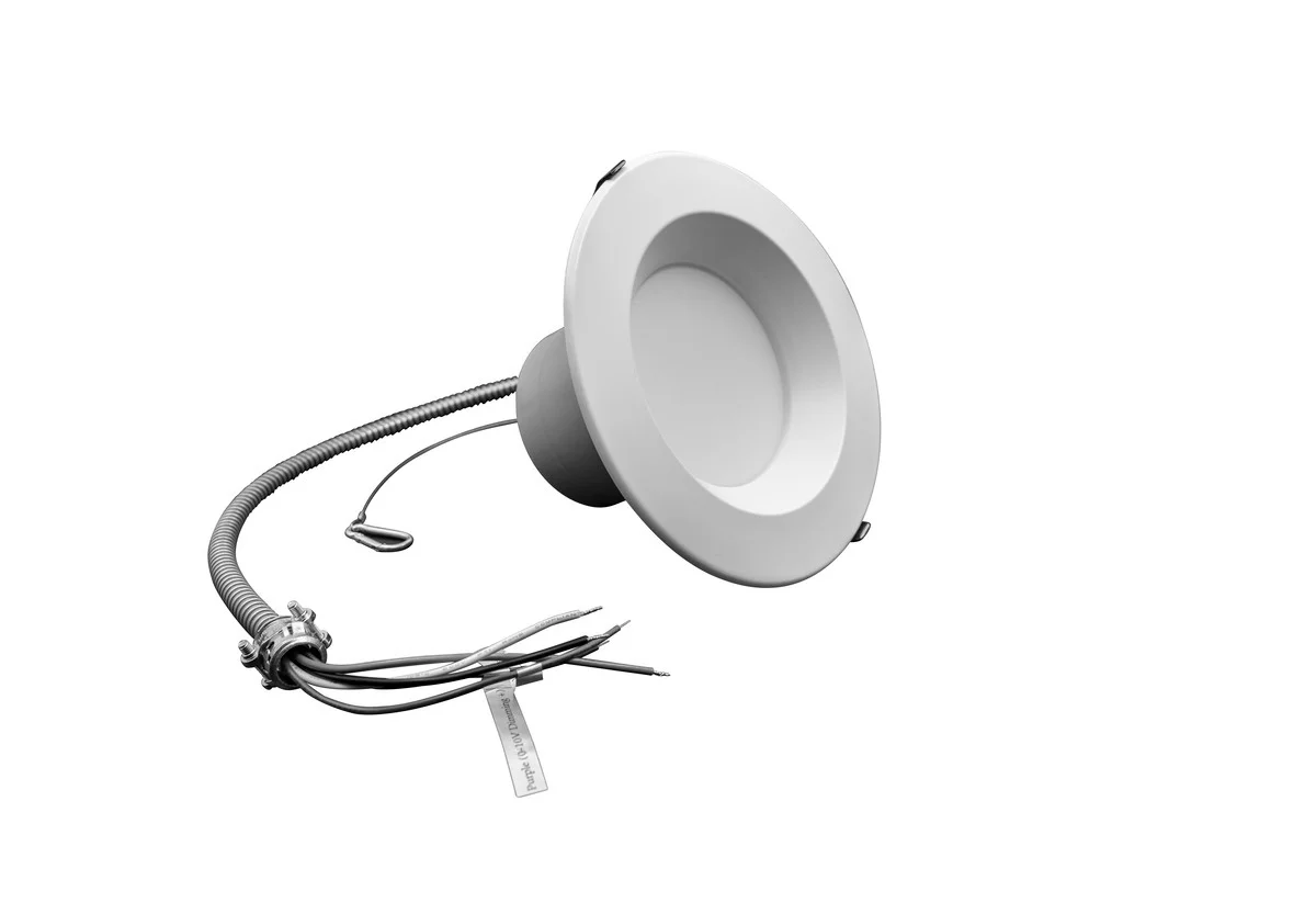 LED Commercial Downlight, 6", 16W, Power & CCT Selectable, Round Smooth Trim