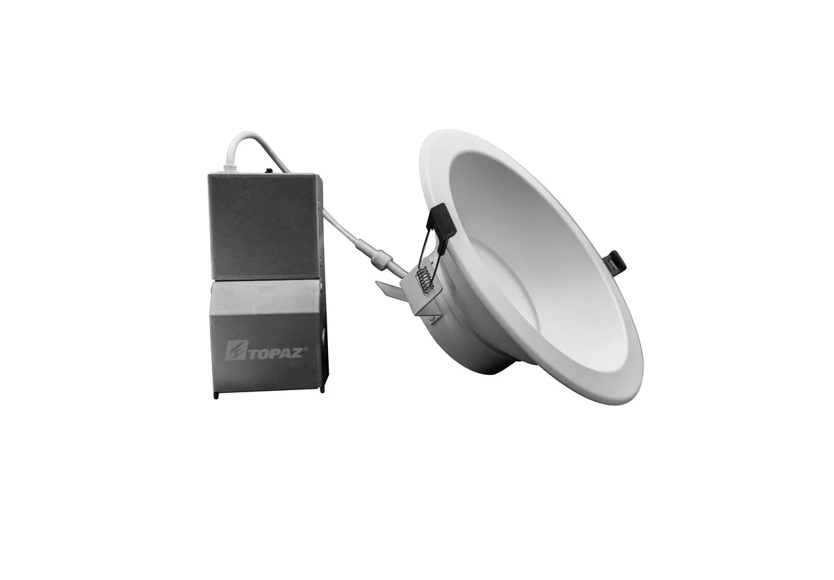 LED Commercial Downlight, 8 inch, Remote Driver, 30W, Power & CCT Selectable, Round Smooth Trim - view 3
