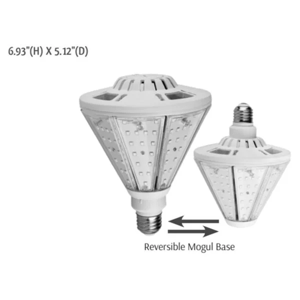 LED Corn Lamp, 40W, 3000K, Reversible E39 Mogul Base - view 2
