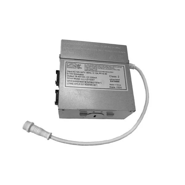 LED Driver, 120-347V Input, 0-10V Dimmable, 330mA, Compatible with Lotus LED Lights 9W-15W