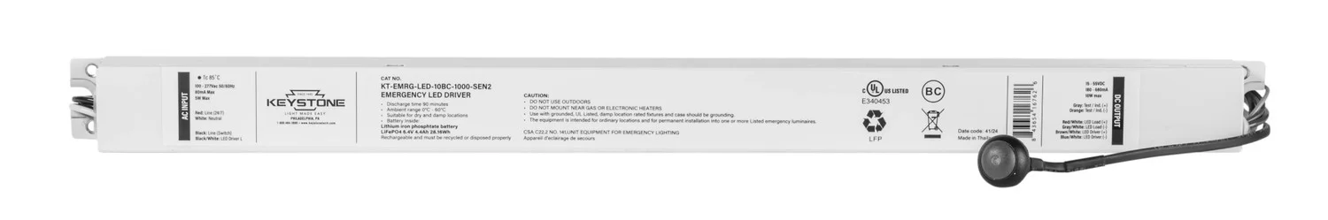 LED Emergency Back-Up Driver | Constant Power | 10W | Slim Case | 15-55V Output | Approx 1000 Lumens | 90 Min Operation