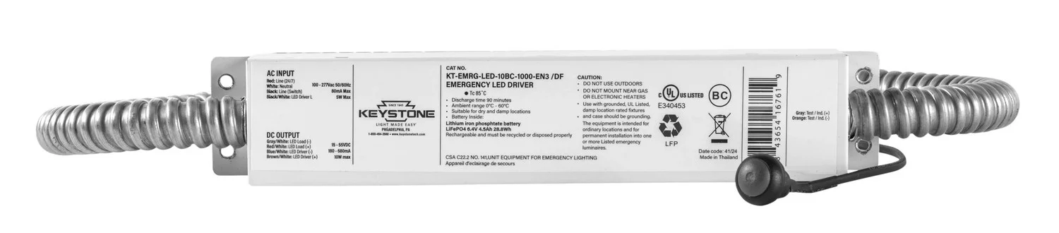 LED Emergency Back-Up Driver | Constant Power | 10W |Standard Case | 15-55V Output | Approx 1000 Lumens | 90 Min Operati