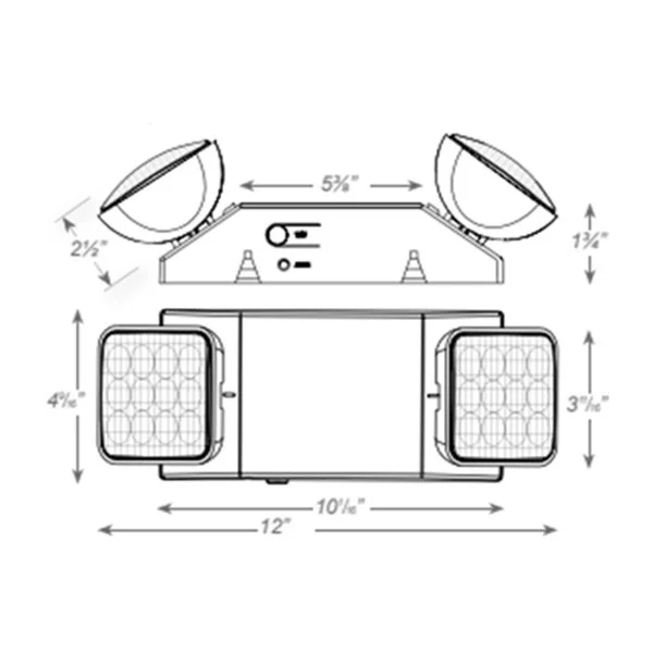 LED Emergency Unit, Black, High-Lumen, Self-Diagnostics - view 2