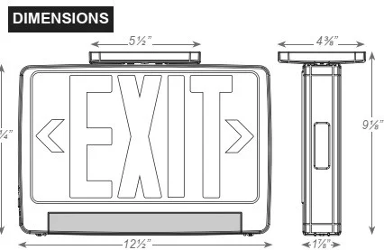 LED Exit & Emergency Lightpipe Thermoplastic Combo, Remote Capable - view 2