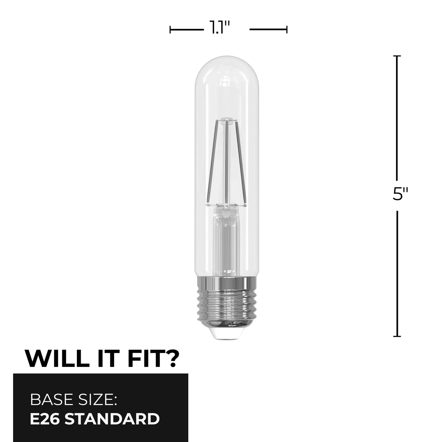 Bulbrite LED 5 W T9 5" Light Bulb With A Clear Finish And Medium Screw (E26) Base - view 4