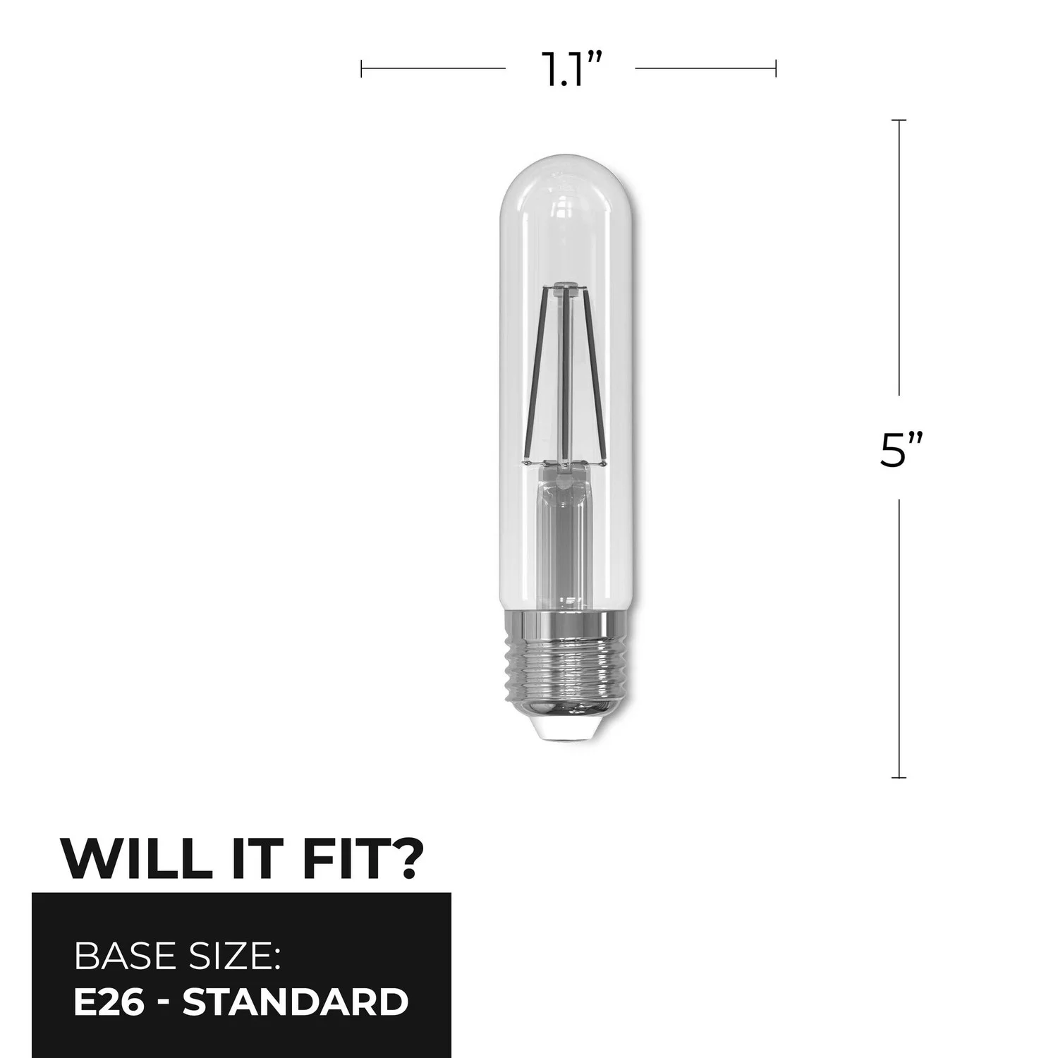Bulbrite LED 5 W T9 5" Light Bulb With A Clear Finish And Medium Screw (E26) Base - view 2