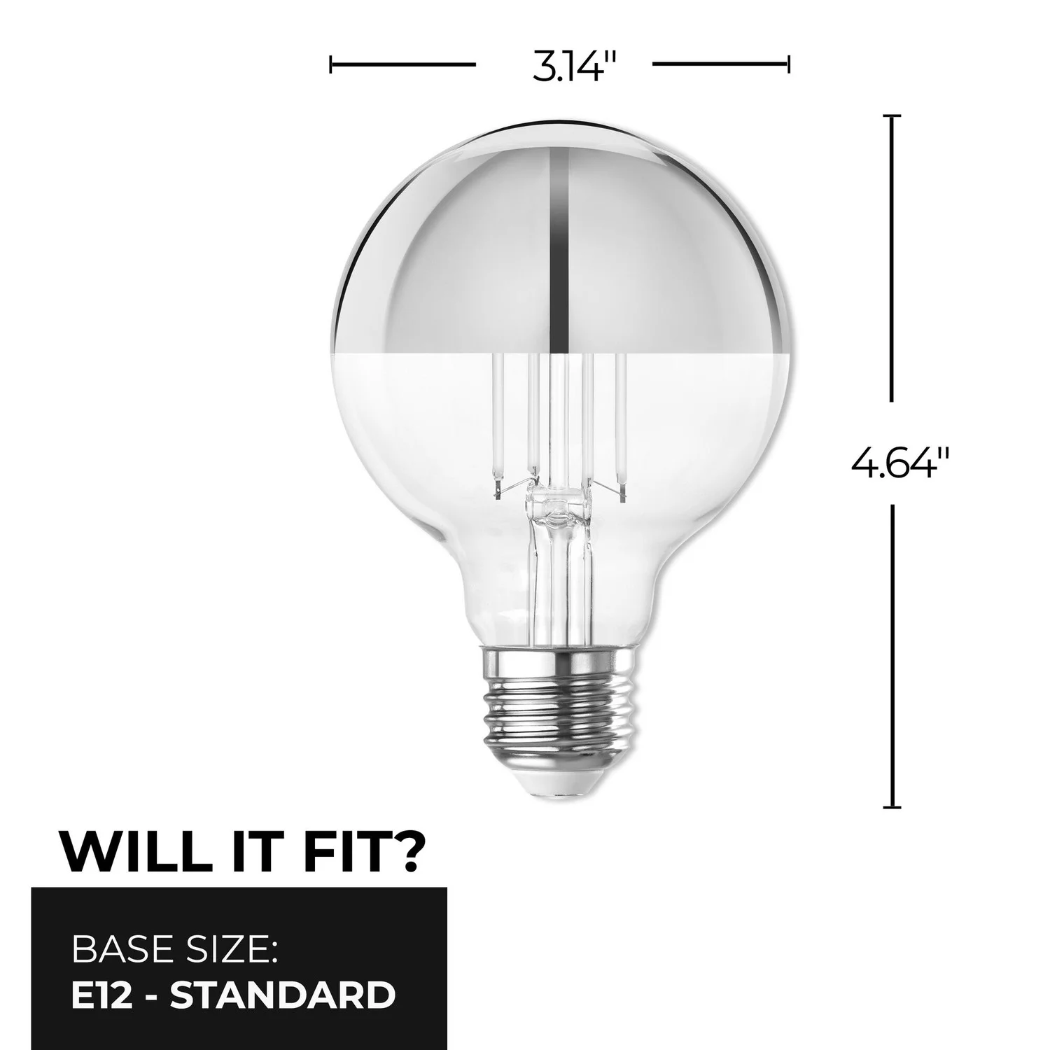 LED Filament 4.5 W G25 Light Bulb With A Half Gold Finish And A Medium Screw E26 Base - 2700K (Warm ...