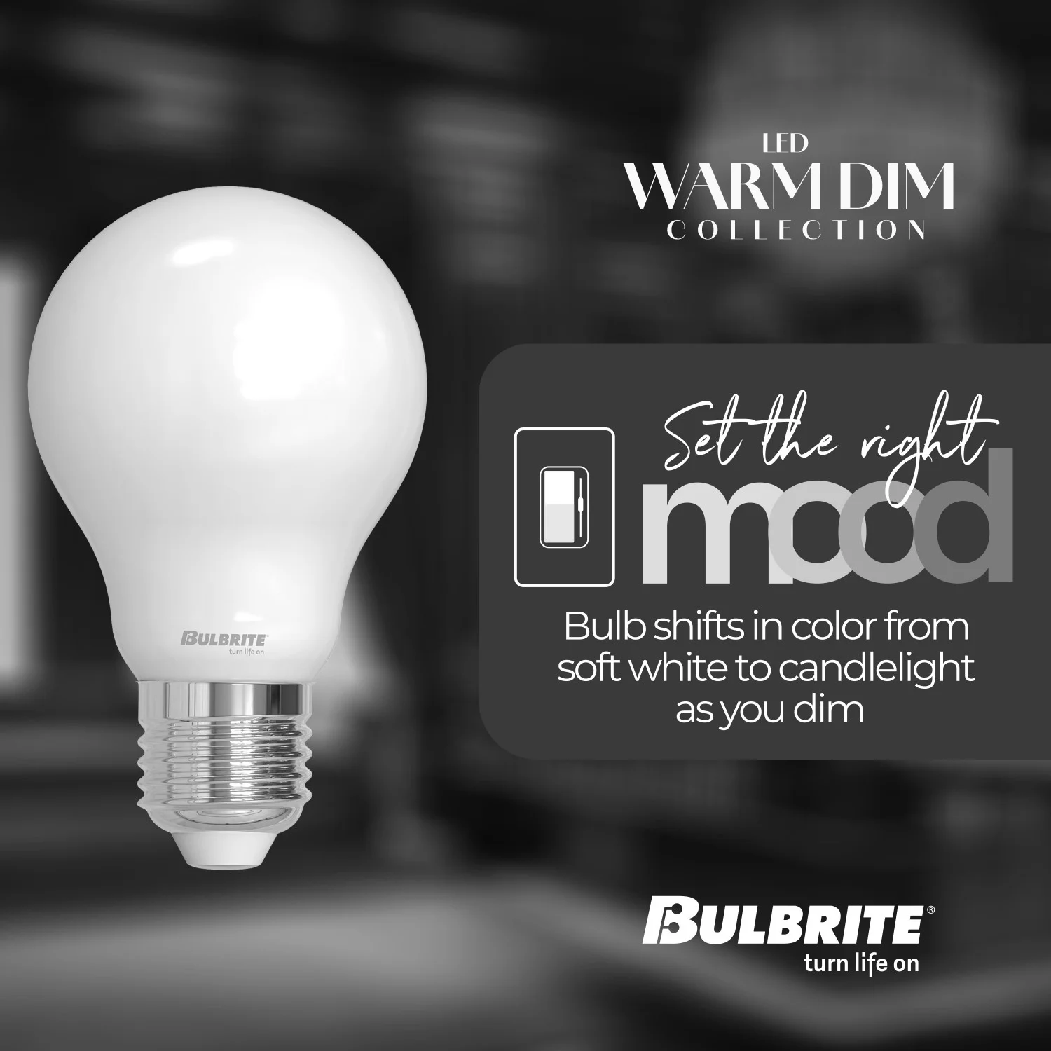 LED Filament 9 W A19 Light Bulb With A Milky Finish And A Medium Screw E26 Base - 3000K-1800K Color ...