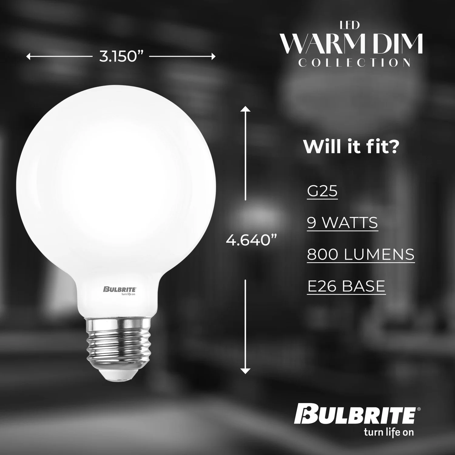 LED Filament 9 W G25 Light Bulb With A Milky Finish And A Medium Screw E26 Base - 3000K-1800K Color ...