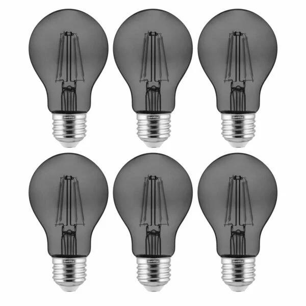 LED Filament A19 Standard, 4.5-W, Colored Transparent Dimmable Light Bulb, Orange, 6 Pack