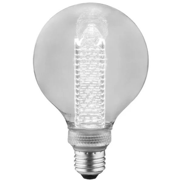 LED G40 Virtual Filament Globe Light Bulb, 3.5 Watts, 2000K Amber, Acrylic Inner Pillar - view 2