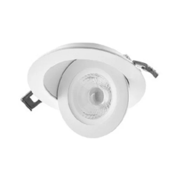 LED Gimbal Eyeball Round Canless Recessed Snap-In Light, 4", 10W, 800lm, Multi-CCT