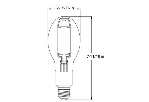 LED HID Filament Lamp, 20W, 2200K, ED23.5 Bulb, E26 Base - view 2