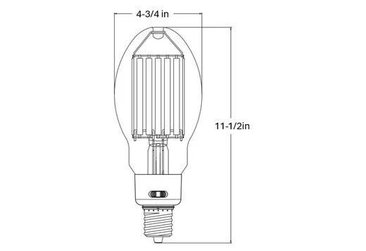 LED HID Filament Lamp, 65W Selectable, EX39/E39 Base - view 2