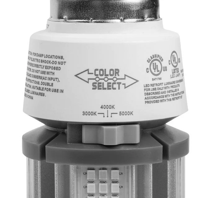 LED HID Replacement lamp feat. Power Select & Color Select. 18 / 12 / 9W, 3000 / 4000 / 5000K, 120-2...