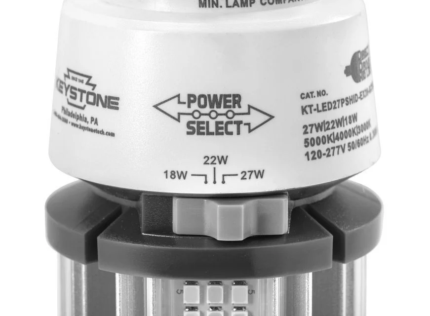 LED HID Replacement lamp feat. Power Select & Color Select. 27 / 22 / 18W, 3000 / 4000 / 5000K, 120-...