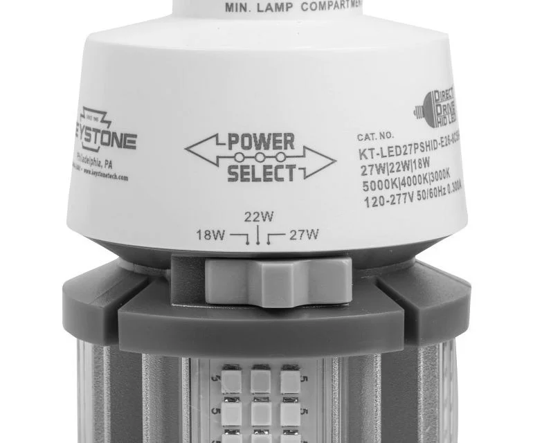 LED HID Replacement lamp feat. Power Select & Color Select. 27 / 22 / 18W, 3000 / 4000 / 5000K, 120-...