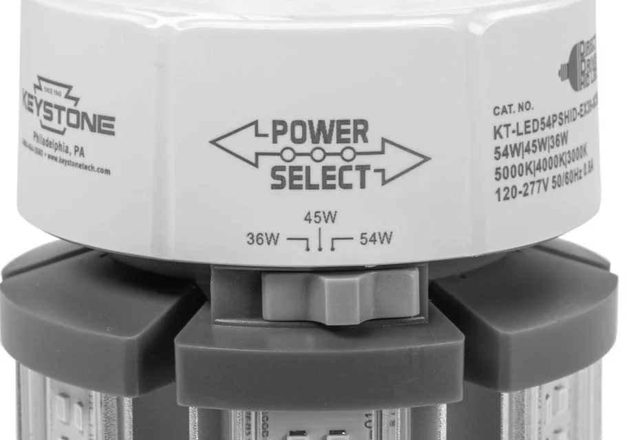 LED HID Replacement lamp feat. Power Select & Color Select. 54 / 45 / 36W, 3000 / 4000 / 5000K, 120-...