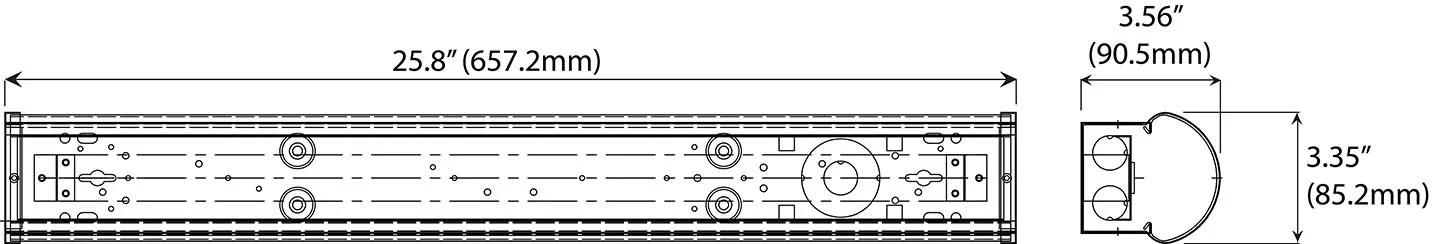 LED Linear Strip Light, Field Adjustable, 2 Foot, 15W/20W/25W, 3500K/4000K/5000K, 83+ CRI - view 2
