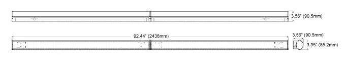 LED Linear Strip Luminaire, Field Adjustable, 8 Foot, 55W/60W/65W, 3500K/4000K/5000K - view 2