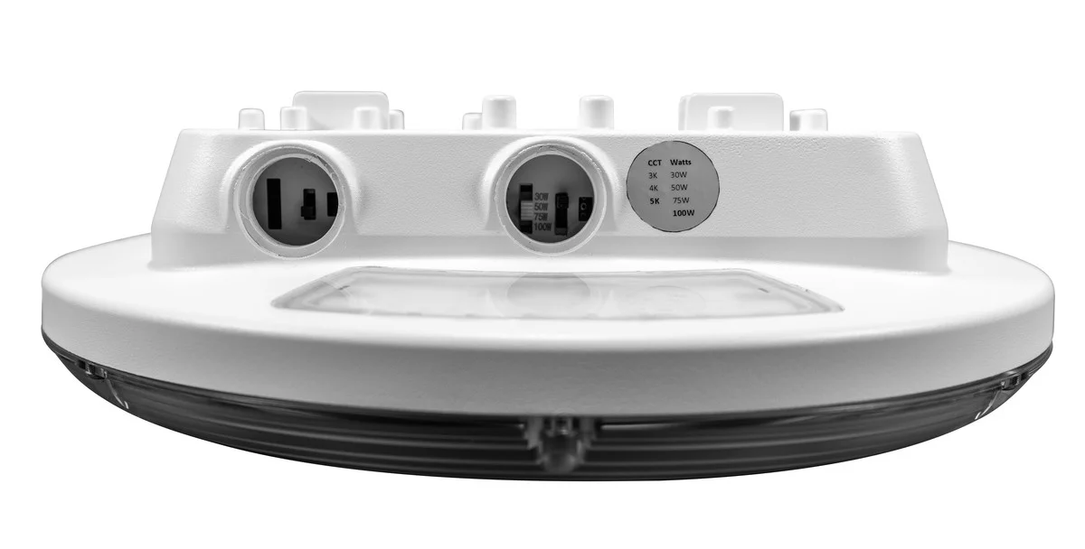 LED Low Profile Parking Garage/Canopy Light, Power & CCT Selectable with Uplight, 30W/50W/75W/100W, ...
