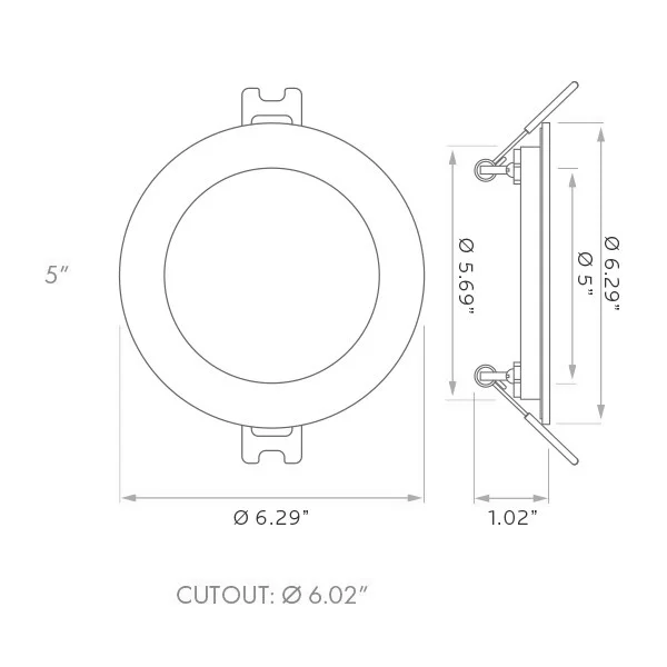 LED Mini Panel, 5" Round, 5CCT Selectable - view 2