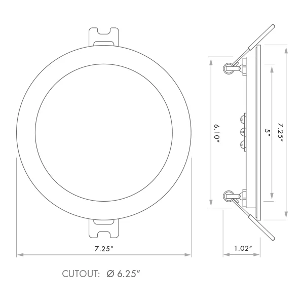 LED Mini Panel, 6" Round, 5CCT Selectable, 12W - view 2