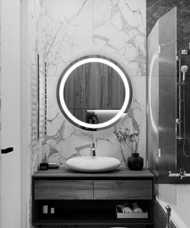 LED Mirror and Cabinet, 18 Inch Round, 40 Dimmable, Multi-Color Temperature, Defogger - view 2
