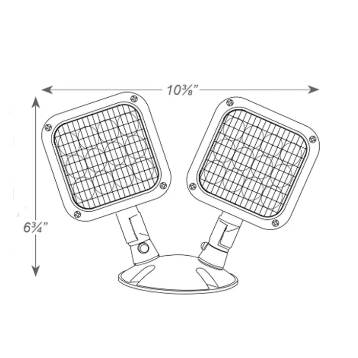 LED Outdoor Polycarbonate / Die-Cast Remote Head, Double Head, Weatherproof, Multi-Voltage, High Lumen - view 2