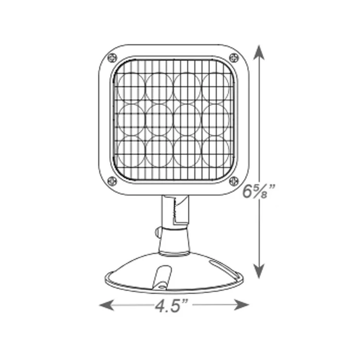 LED Outdoor Polycarbonate / Die-Cast Remote Head, Single Head, Wet Location, Black Finish - view 2