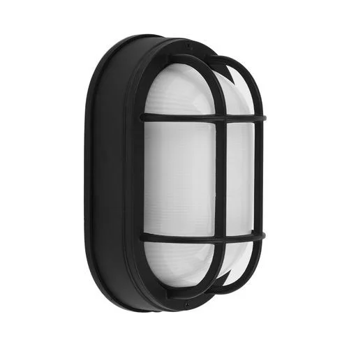 LED Oval Bulkhead Wall Mount, Matt Black Housing, Frosted Glass Lens, 6CCT Selectable - view 2