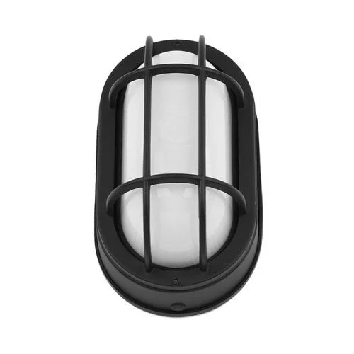 LED Oval Bulkhead Wall Mount, Matt Black Housing, Frosted Glass Lens, 6CCT Selectable - view 4