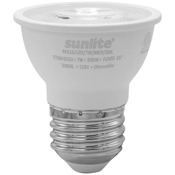 LED PAR16 Dimmable, Short Neck Recessed Spotlight Light Bulb, 7-W, Medium E26 Base