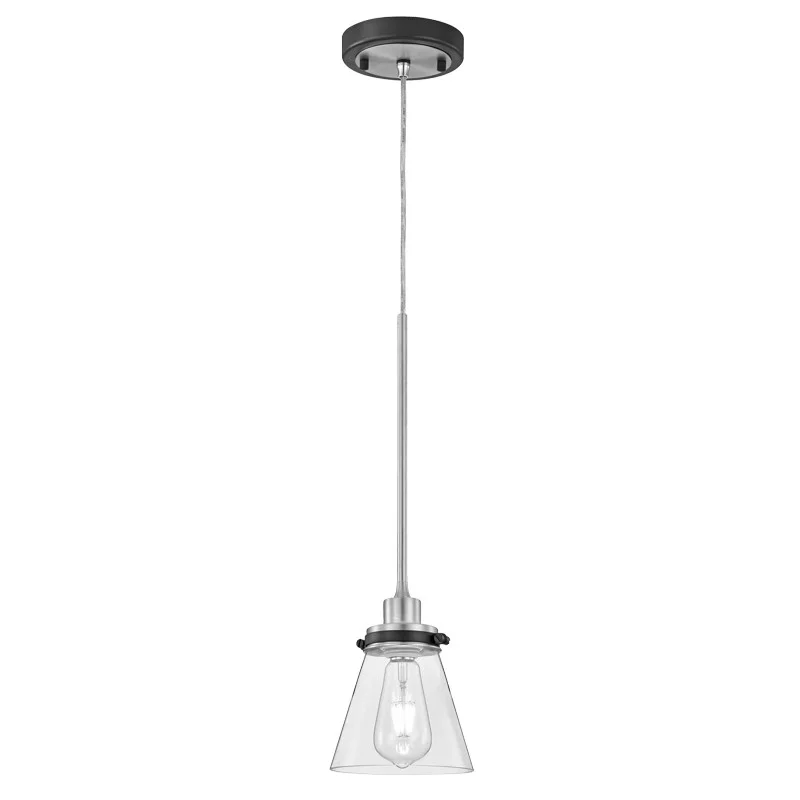LED Pendant, Brushed Brass, Oil Rubbed Bronze, Clear Glass